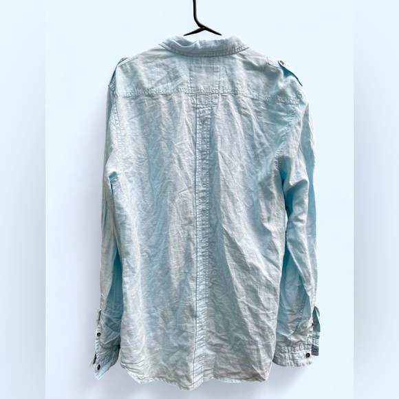 Guess light linen button up long sleeve shirt - Picture 4 of 7